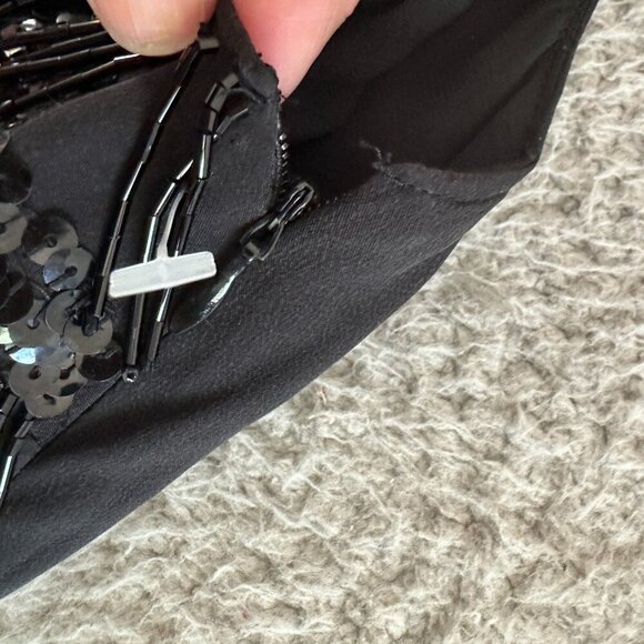 Erin Featherston Silk Beaded Dress Cocktail Scoop‎ Fringed - Picture 5 of 13